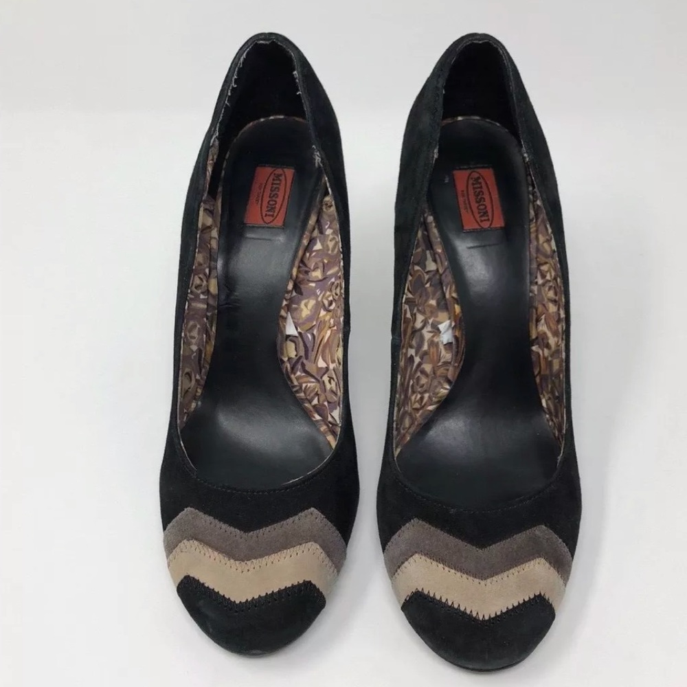 Missoni For Target Black Suede Chevron Heel Pump